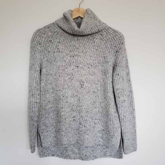 Madewell Donegal Mercer Wool Blend Turtleneck Sweater Grey Cozy Knit XS - Picture 4 of 10